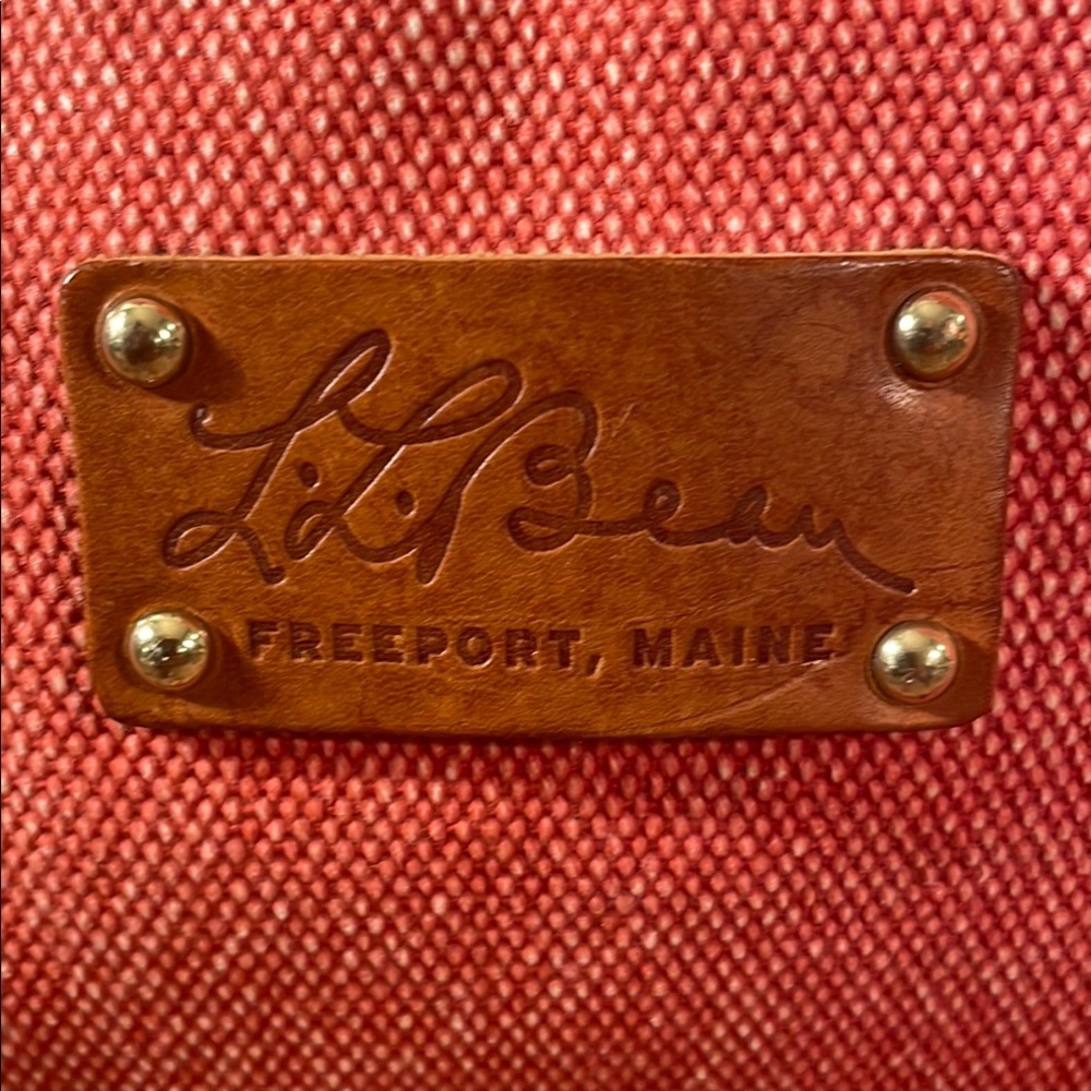 L.L. Bean RARE Sig Salt Wash Red Canvas Boat & Tote Check Print Inside - Picture 2 of 14